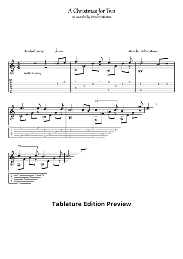 A Christmas For Two Guitar1 Tab