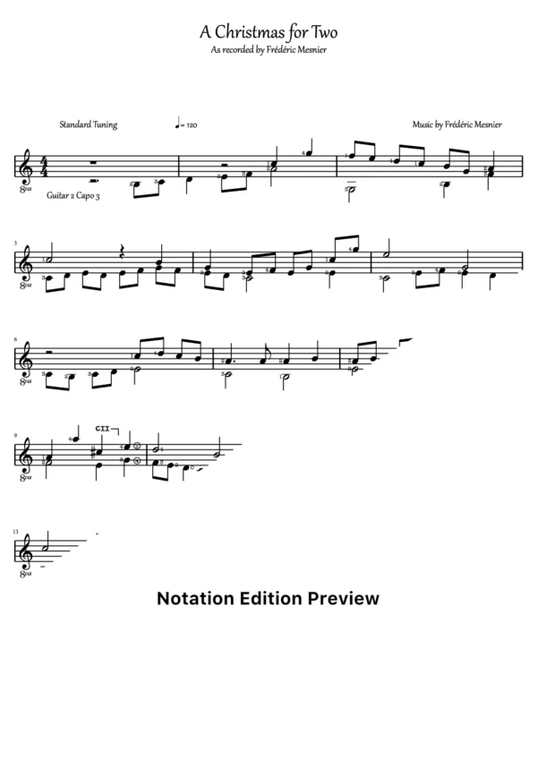 A Christmas For Two Guitar2 Score