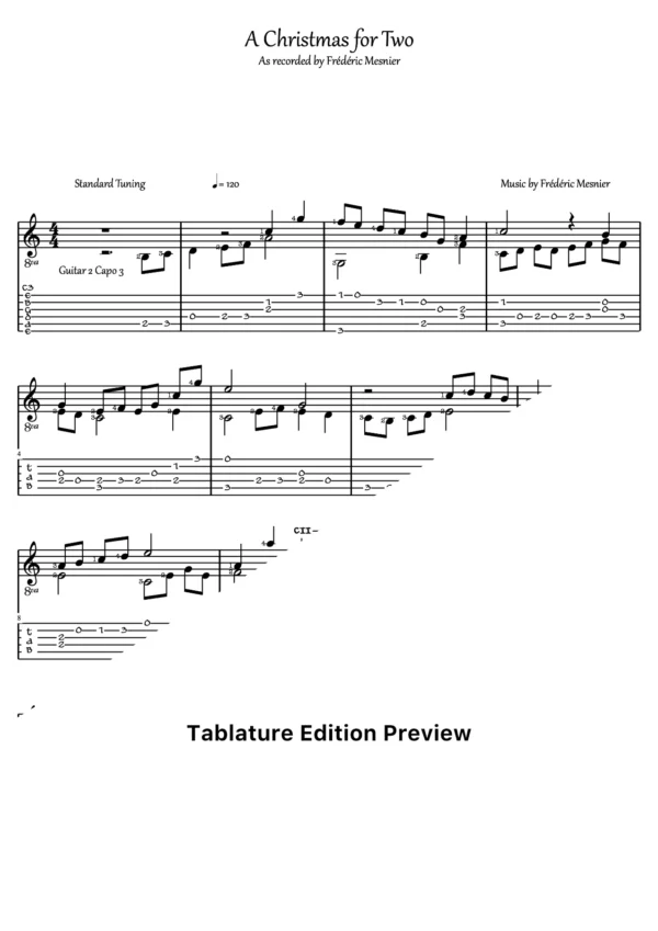 A Christmas For Two Guitar2 Tab