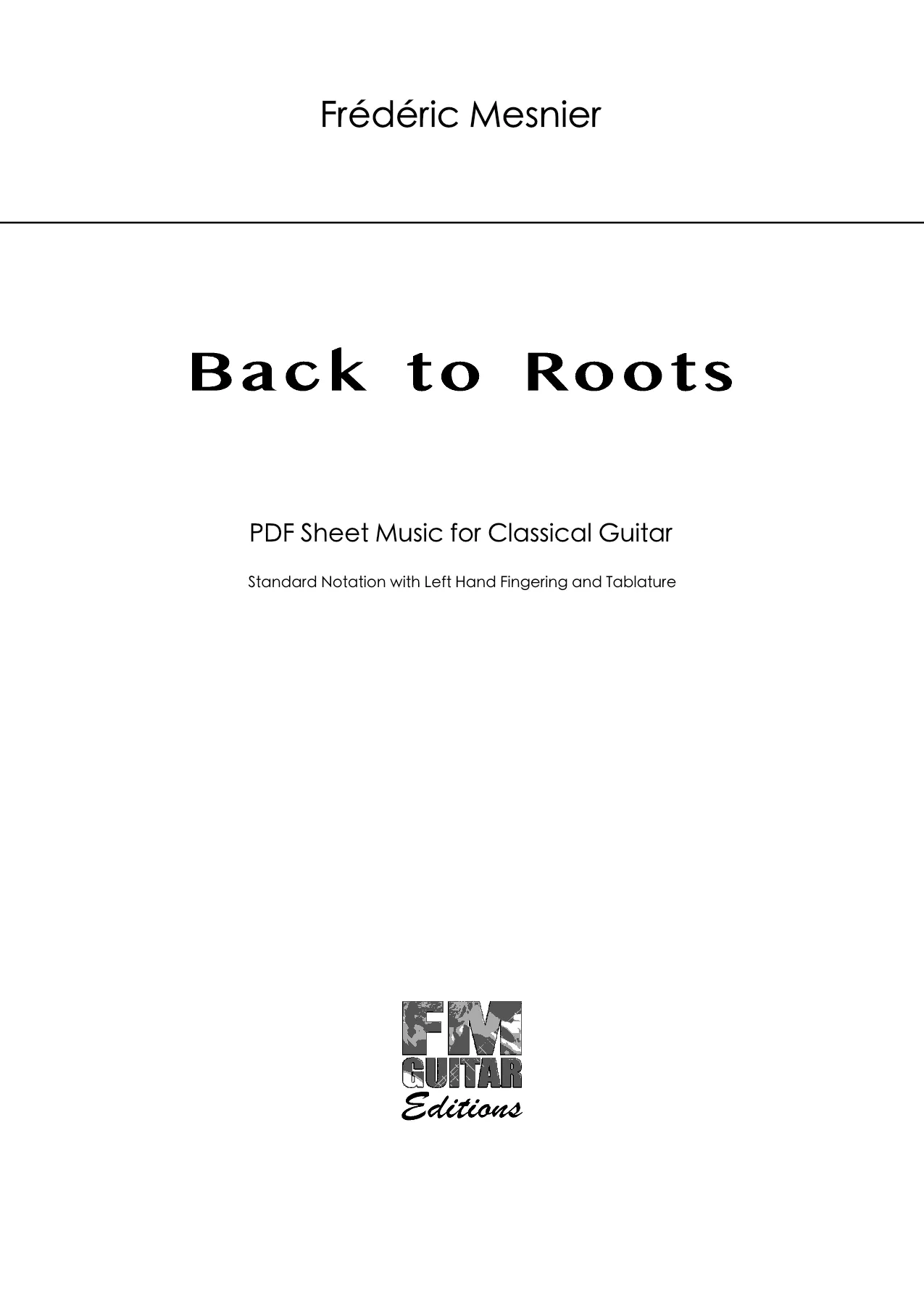 Back to Roots - Sheet Music Cover Back To Roots