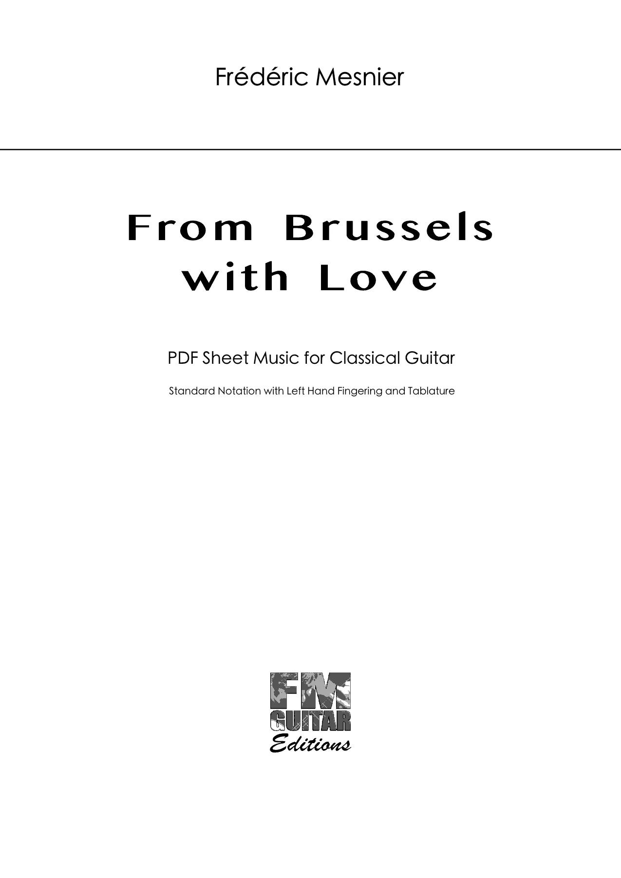 From Brussels with Love - Sheet Music Cover From Brussels With Love