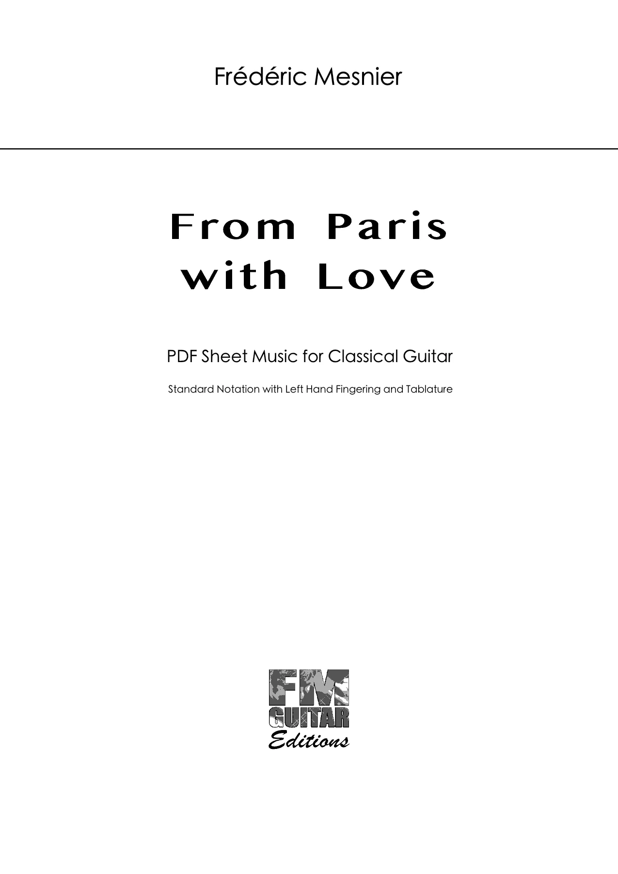 From Paris with Love - Sheet Music Cover From Paris With Love