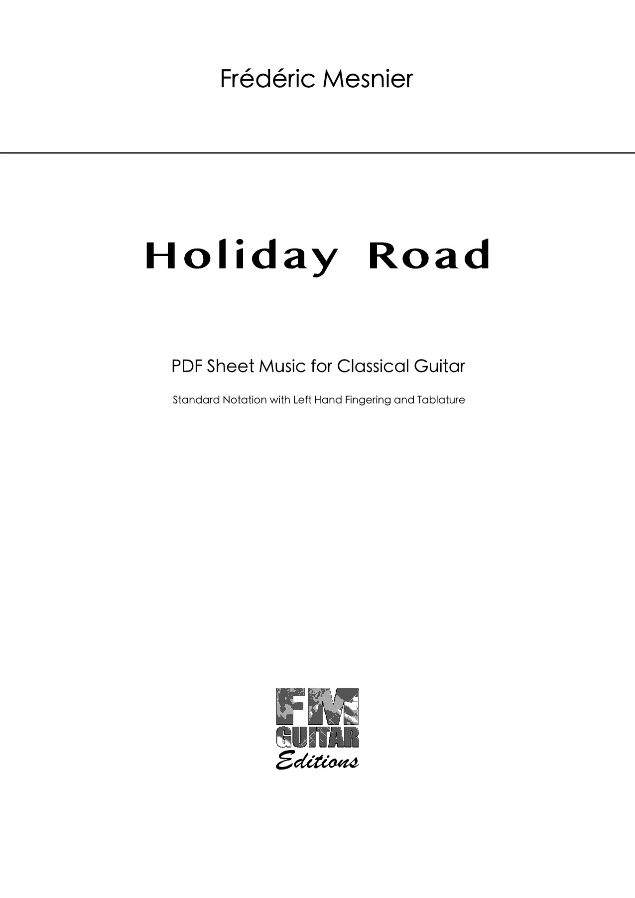Holiday Road - Sheet Music Cover Holiday Road