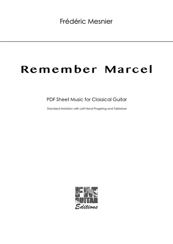 Cover Remember Marcel
