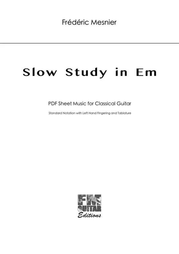 Cover Slow Study In Em