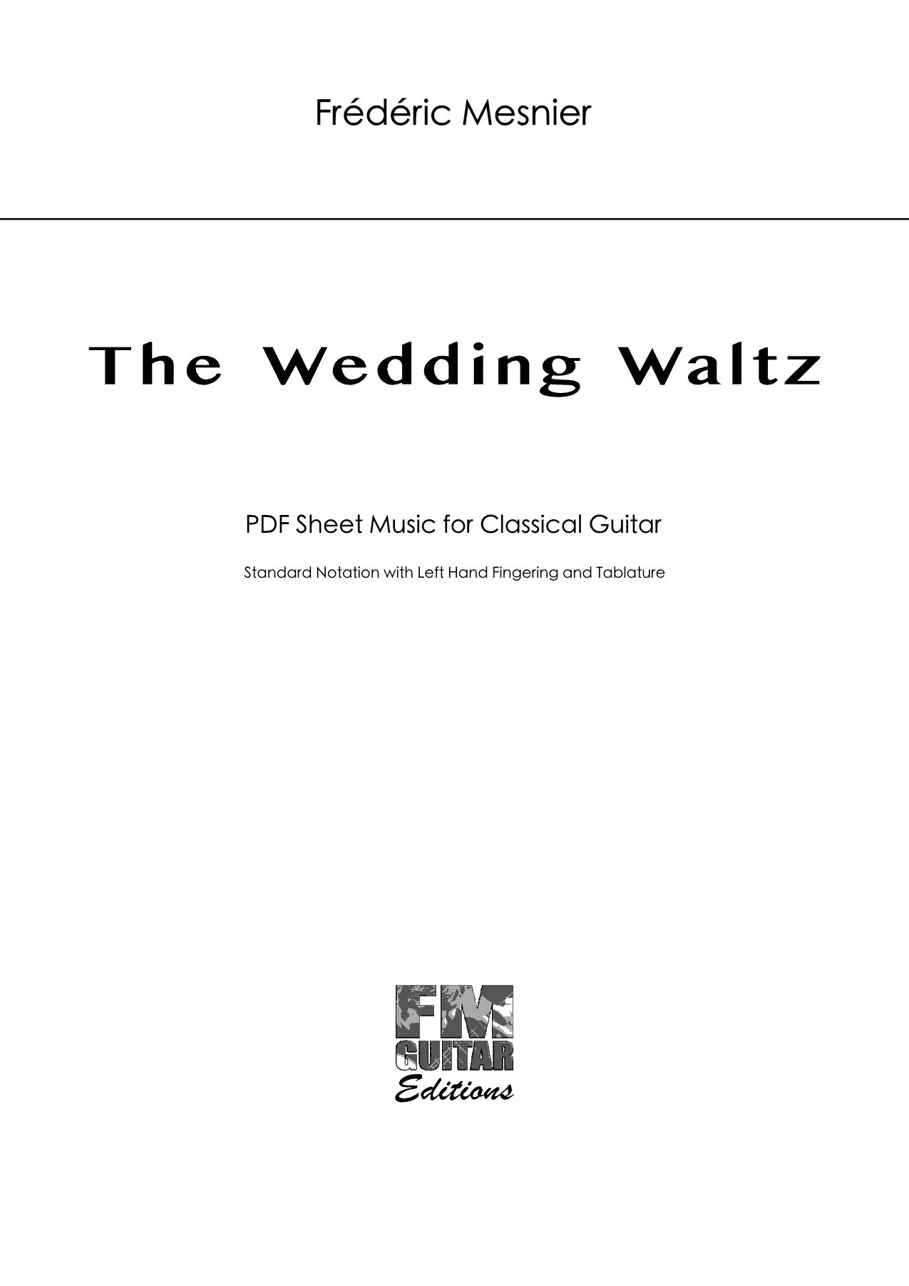 The Wedding Waltz - Sheet Music Cover The Wedding Waltz