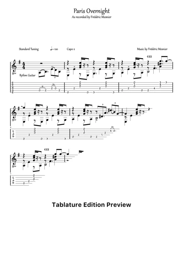 Paris Overnight Rythm Tab