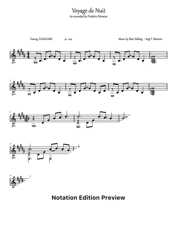 Voyage De Nuit Score
