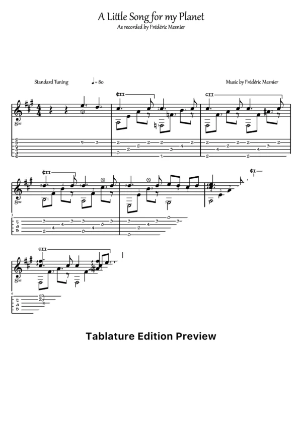 A Little Song For My Planet Tab