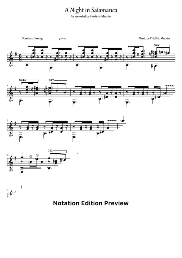 A Night In Salamanca Score