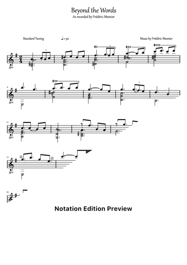 Beyond The Words Score