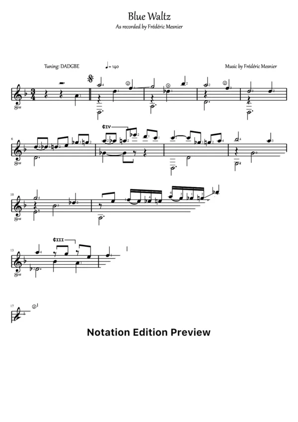 Blue Waltz Score