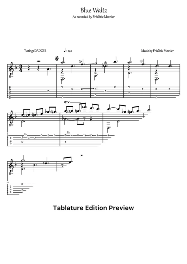 Blue Waltz Tab