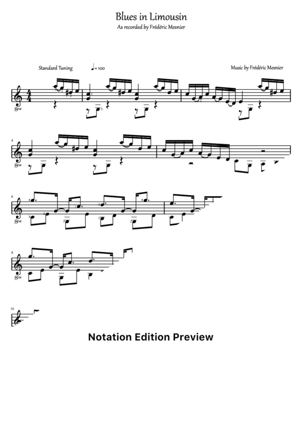 Blues In Limousin Score