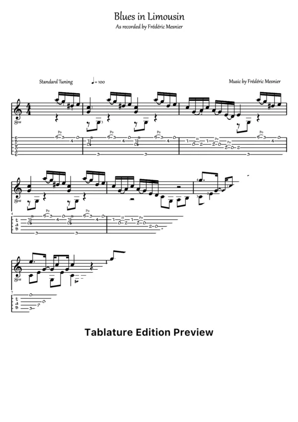 Blues In Limousin Tab