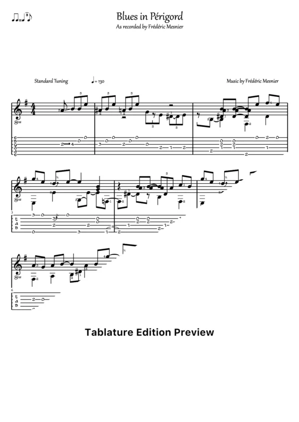 Blues In Perigord Tab