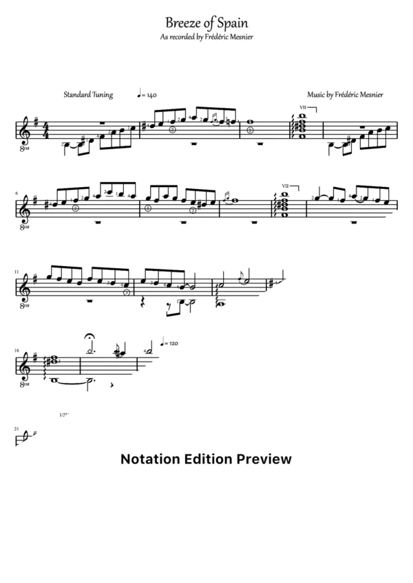Breeze Of Spain Score
