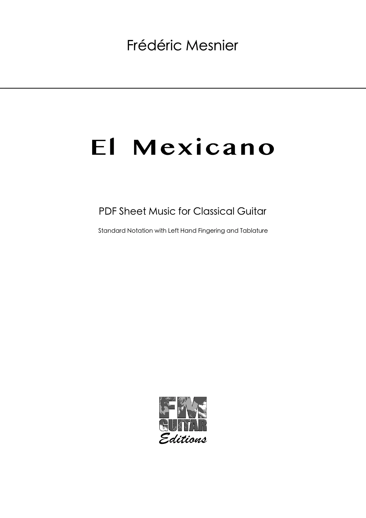 El Mexicano - Sheet Music Cover El Mexicano