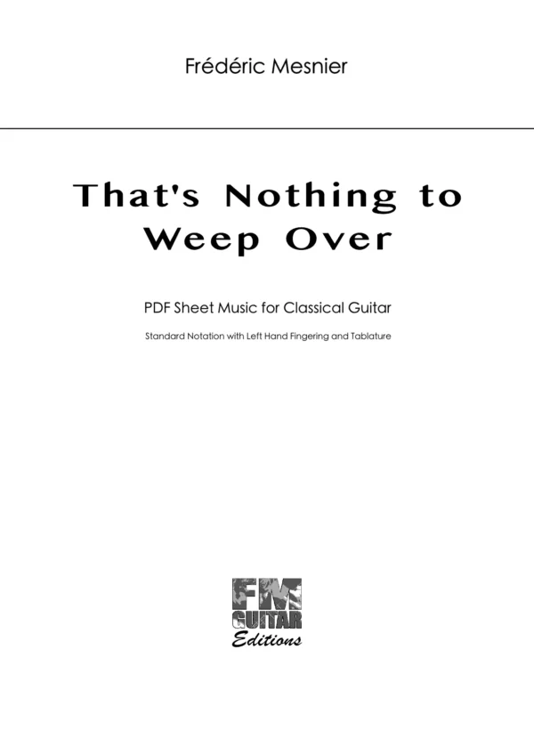 Cover Thats Nothing To Weep Over