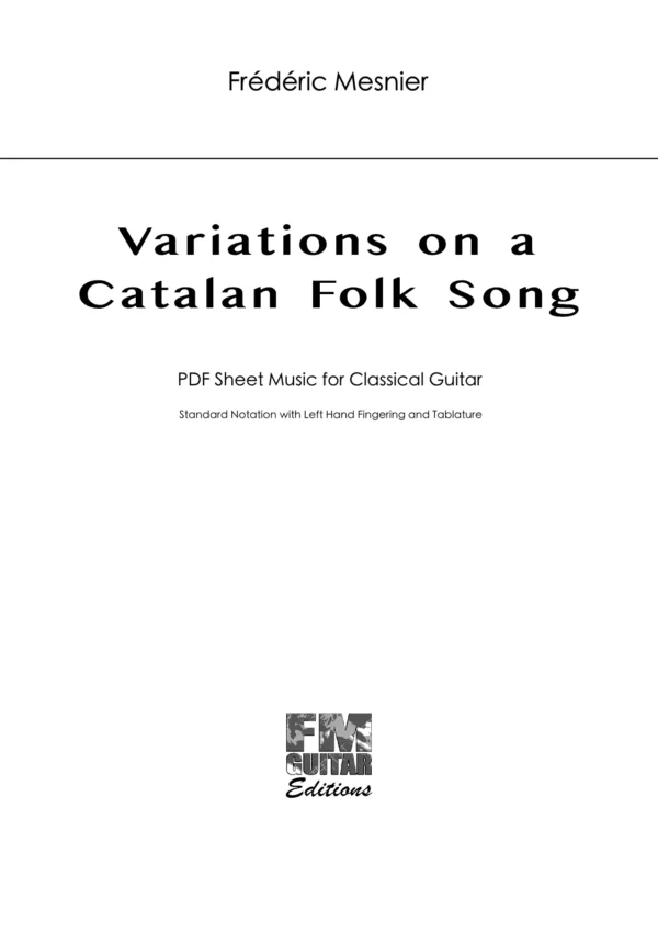Cover Variations On A Catalan Folk Song