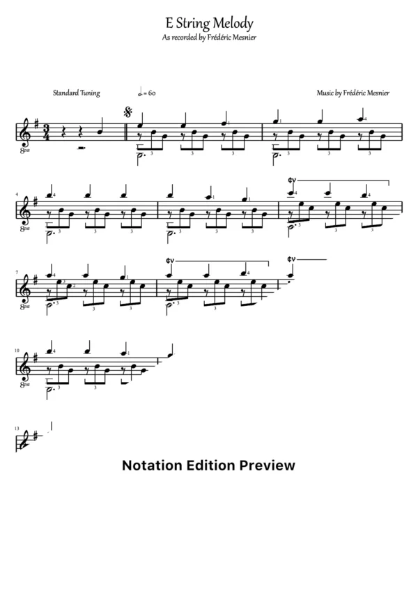 E String Melody Score