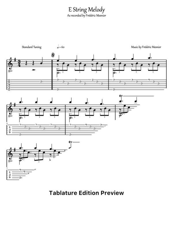 E String Melody Tab