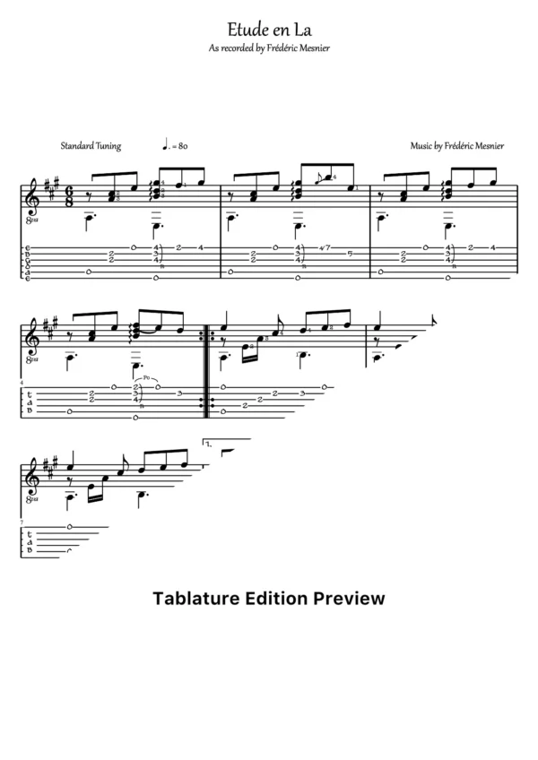 Etude En La Tab