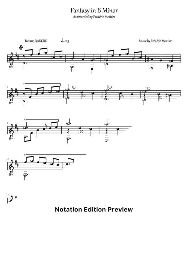 Fantasy In B Minor Score