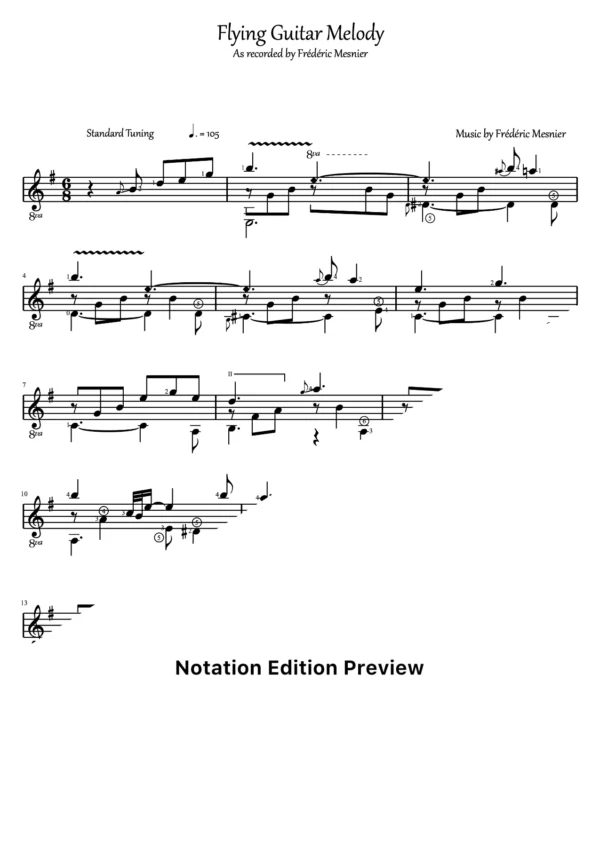 Flying Guitar Melody Score