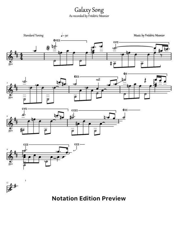 Galaxy Song Score