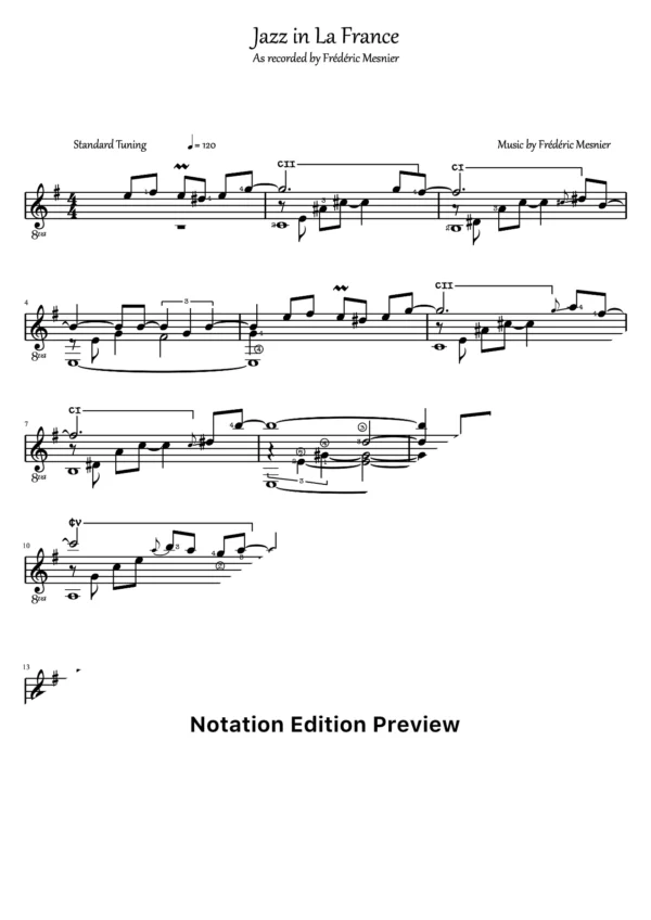 Jazz In La France Score