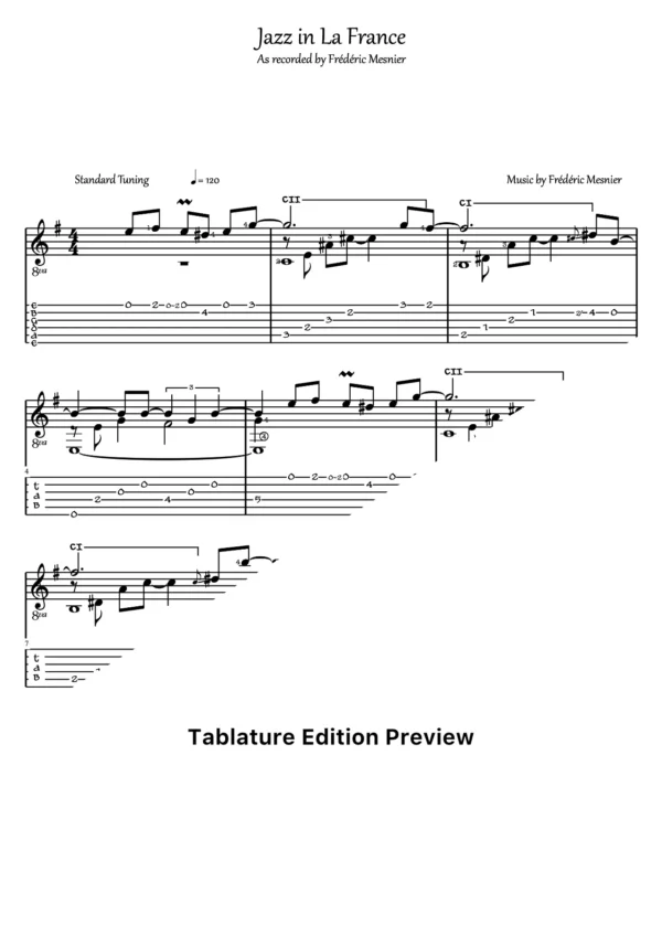 Jazz In La France Tab