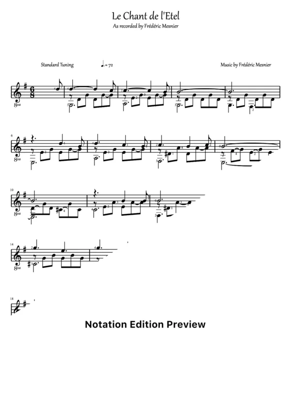 Le Chant De Letel Score