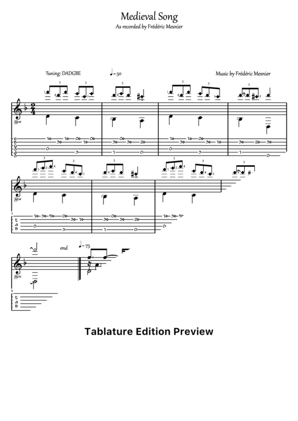 Medieval Song Tab