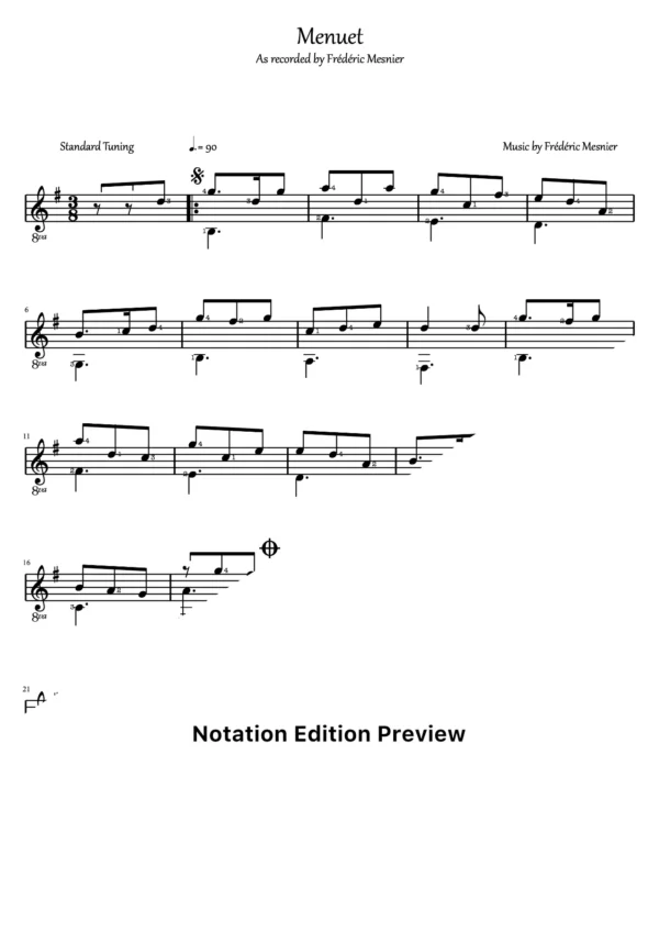 Menuet Score