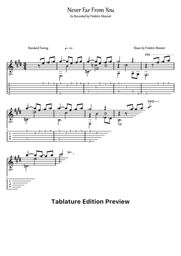Never Far From You Tab
