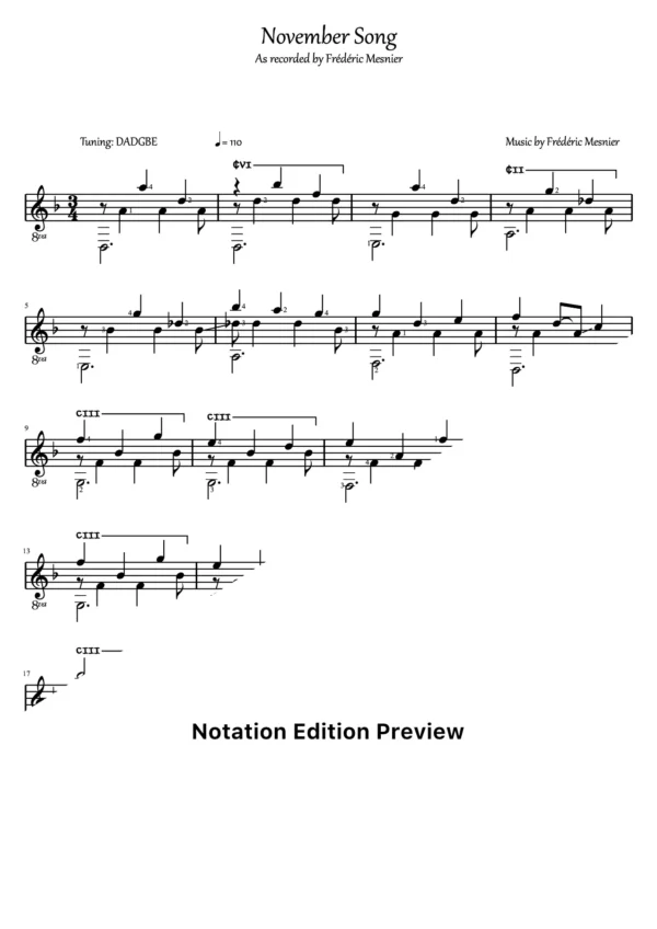 November Song Score