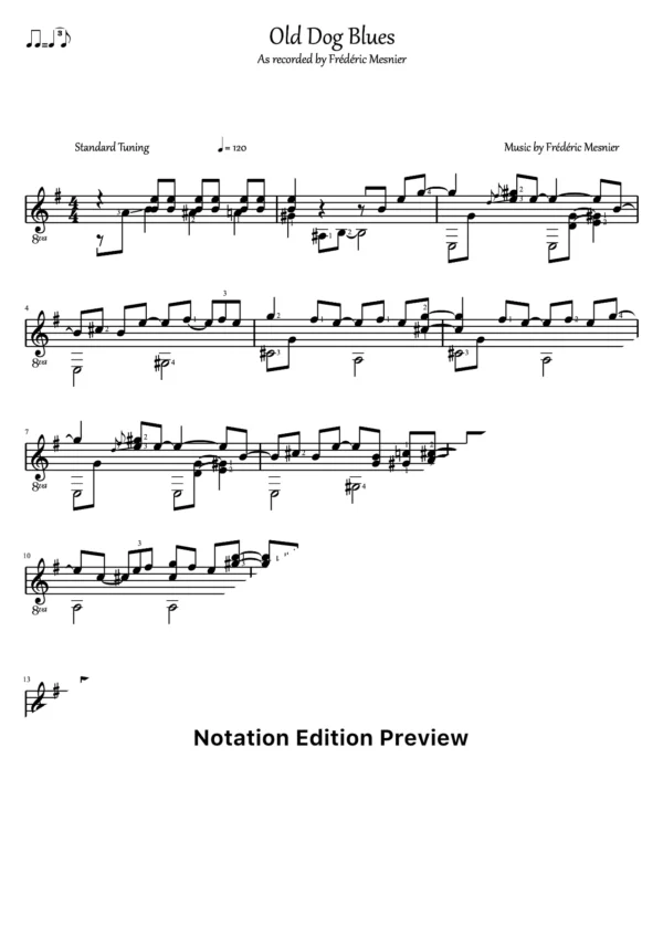 Old Dog Blues Score