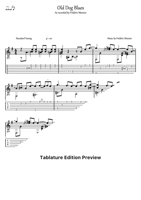 Old Dog Blues Tab