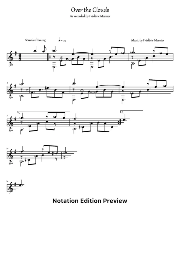 Over The Clouds Score