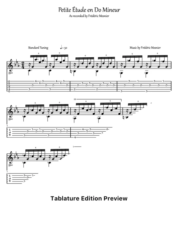 Petite Etude En Do Mineur Tab
