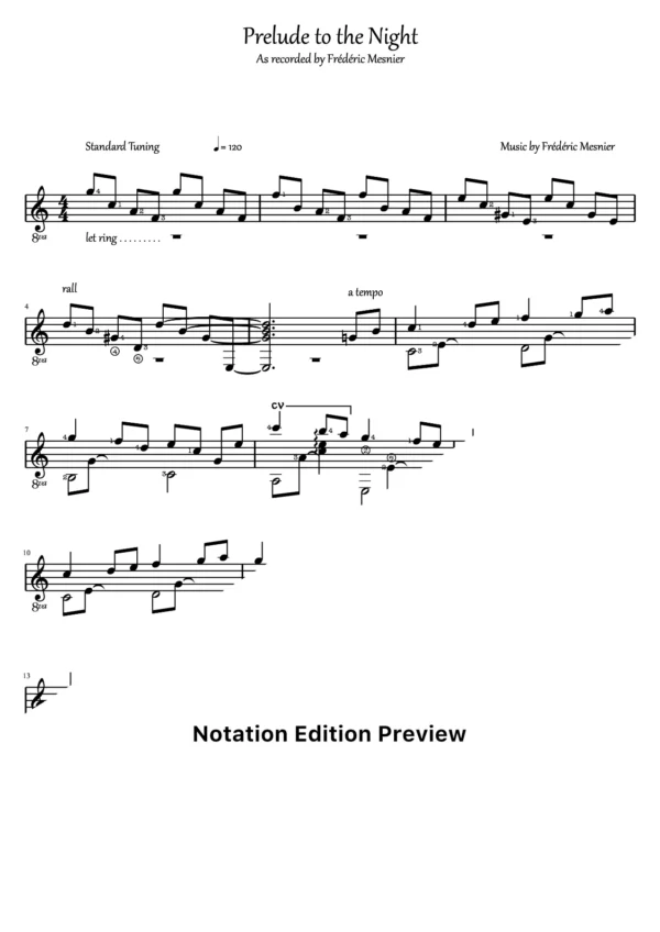 Prelude To The Night Score