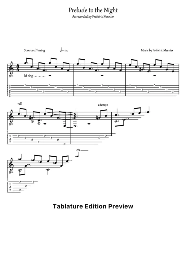 Prelude To The Night Tab