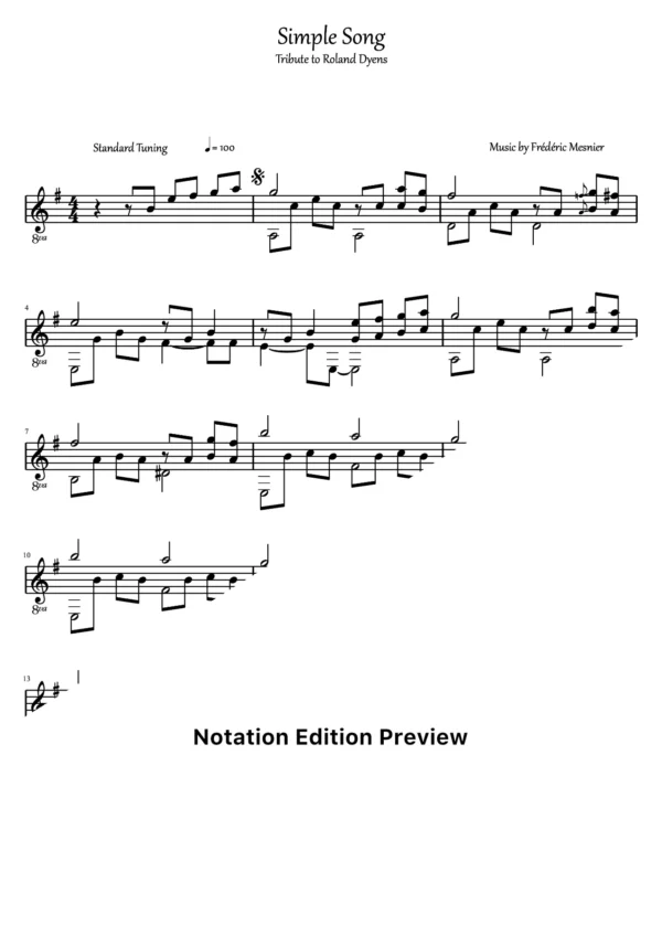 Simple Song Score