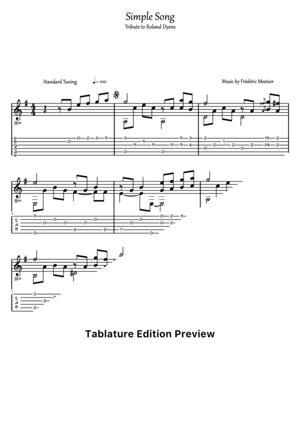 Simple Song Tab