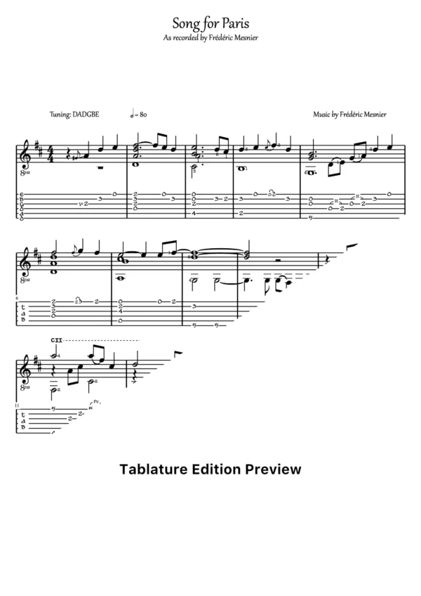 Song For Paris Tab