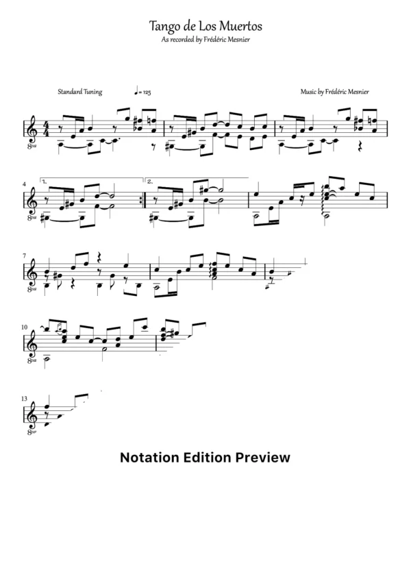 Tango De Los Muertos Score
