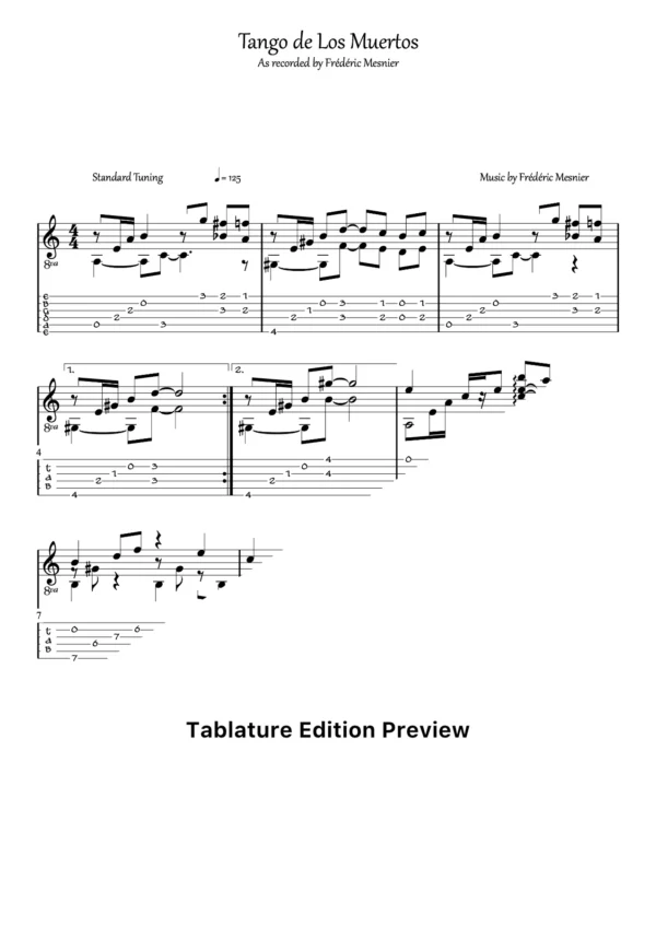Tango De Los Muertos Tab