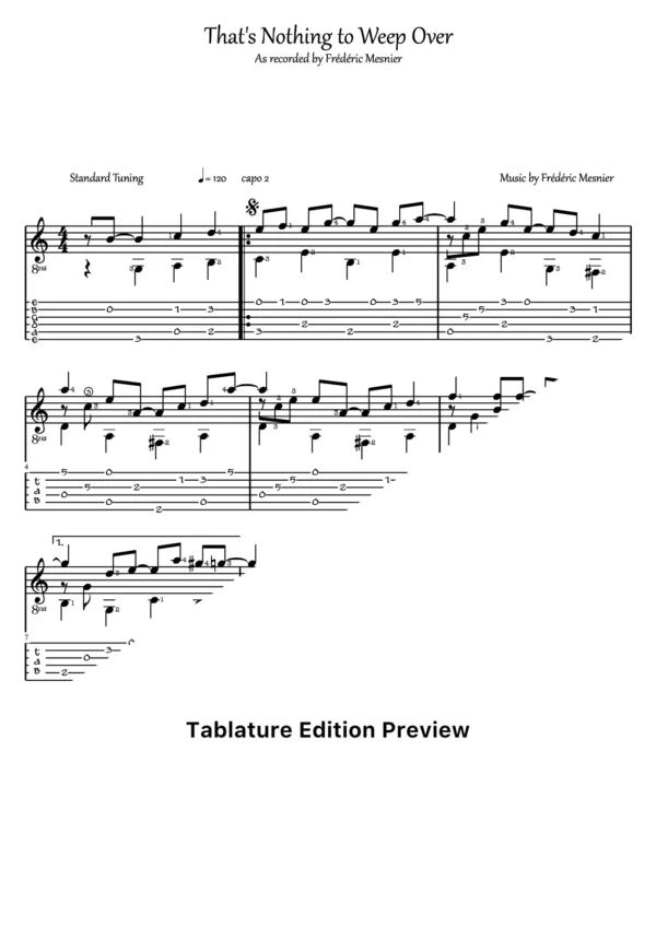 Thats Nothing To Weep Over Tab