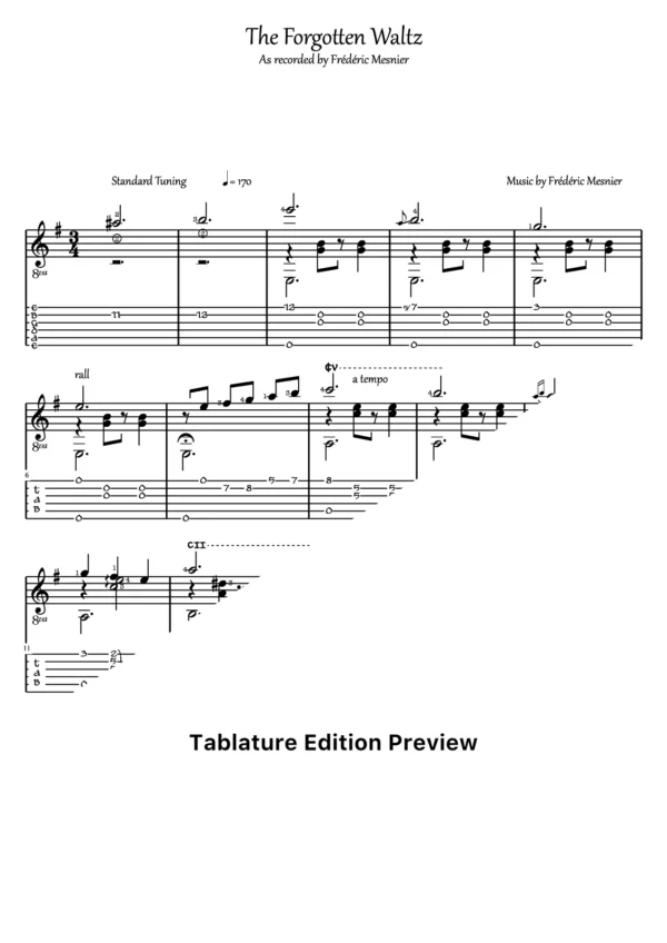 The Forgotten Waltz Tab